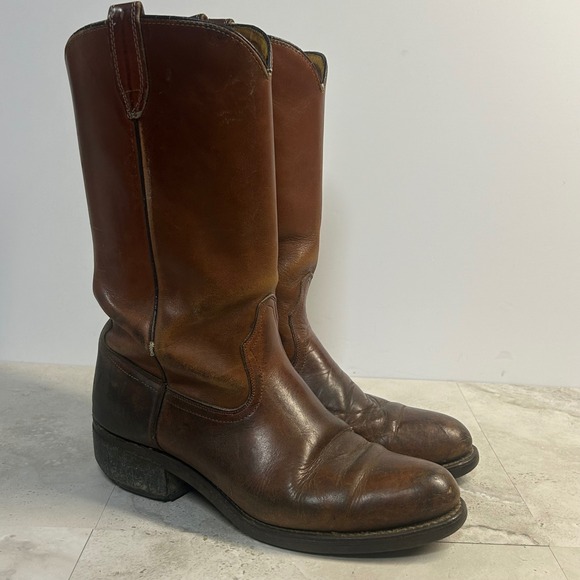 ACME Other - Acme USA Roper Boots Brown Leather Mens 8.5D Vintage Western 9096 Workwear